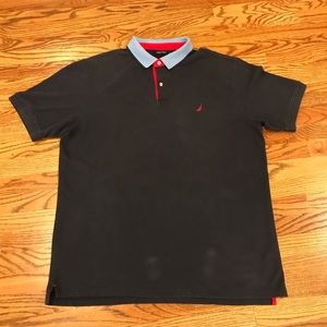 Nautica Shirt Navy, Red, and Light Blue
